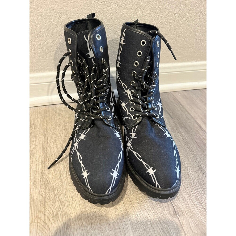 Parked Wire Combat Boots women New Black Size 9